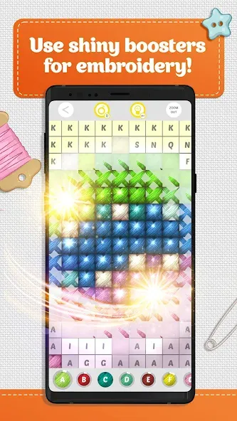 Cross Stitch Coloring Art [MOD: без рекламы и все узоры открыты] Screenshot 2