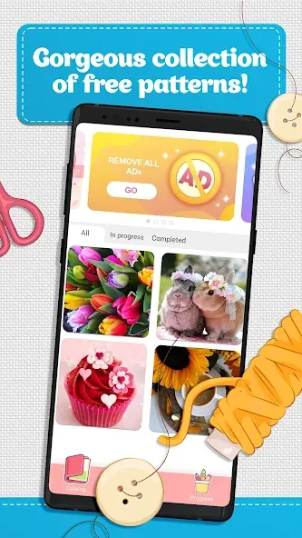 Cross Stitch Coloring Art [MOD: без рекламы и все узоры открыты] Screenshot 4
