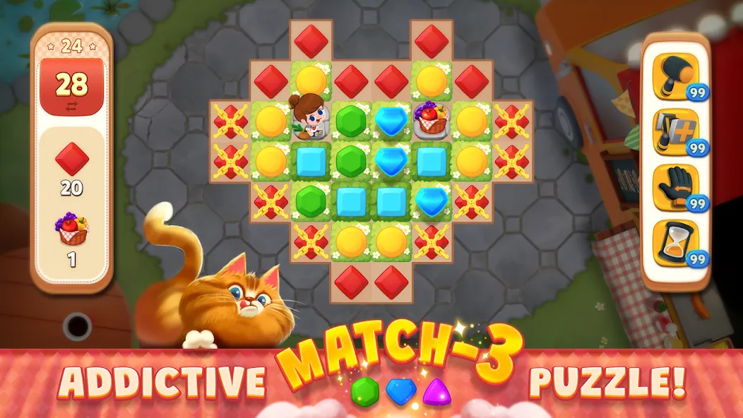 Delish Match : Match3 &amp; Design [MOD: безлимитные монеты и жизни] Screenshot 1