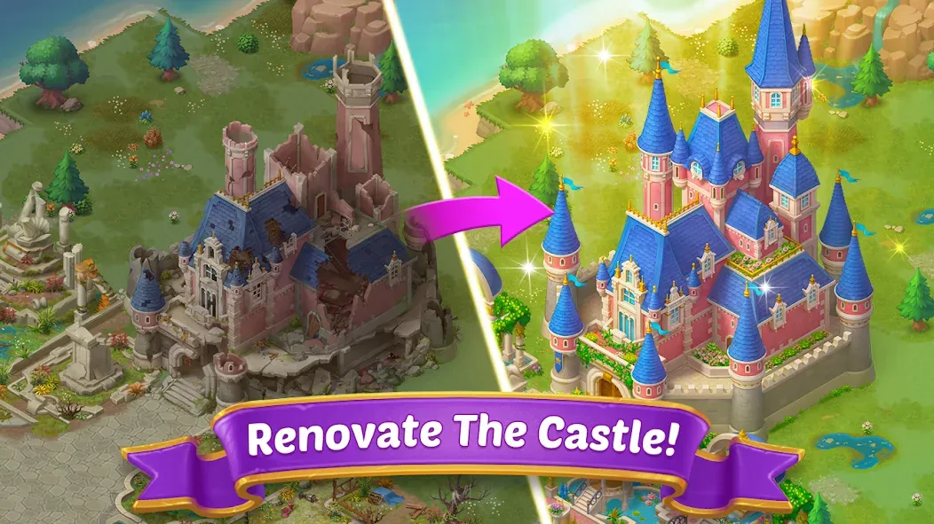 Merge Castle: Match 3 Puzzle [MOD: безлимитные монеты и открытые уровни] Screenshot 5