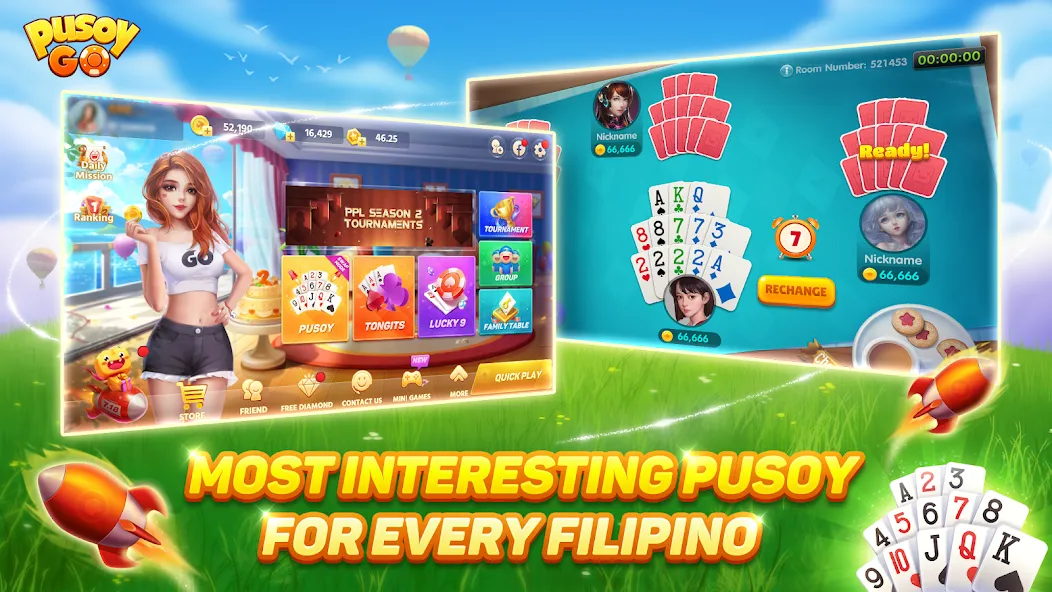 Pusoy Go-Competitive 13 Cards [MOD: безлимитные монеты и алмазы] Screenshot 2