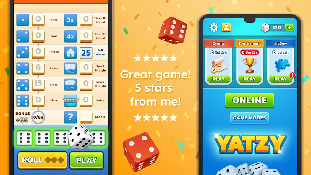 Yatzy - Fun Classic Dice Game [MOD: безлимитные броски и открыты бонусы] Screenshot 2