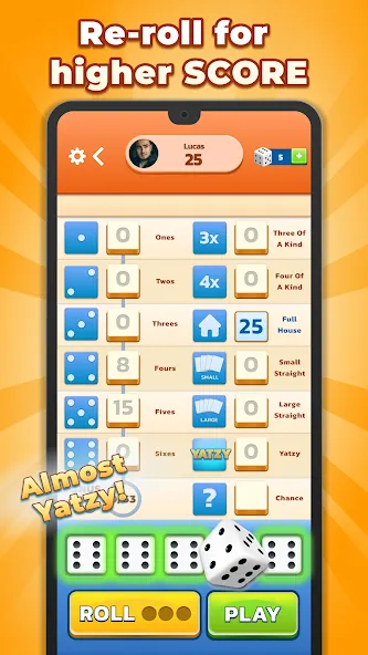 Yatzy - Fun Classic Dice Game [MOD: безлимитные броски и открыты бонусы] Screenshot 5