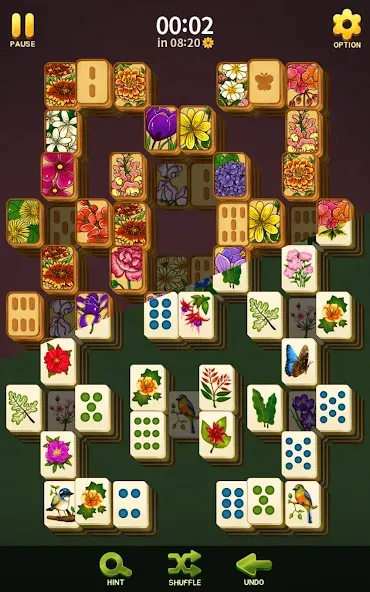 Mahjong Blossom Solitaire [MOD: без рекламы и бесконечные подсказки] Screenshot 4