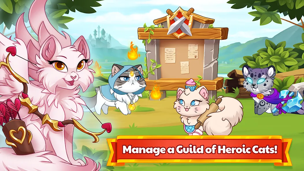 Castle Cats - Idle Hero RPG [MOD: безлимитные деньги и энергия] Screenshot 1