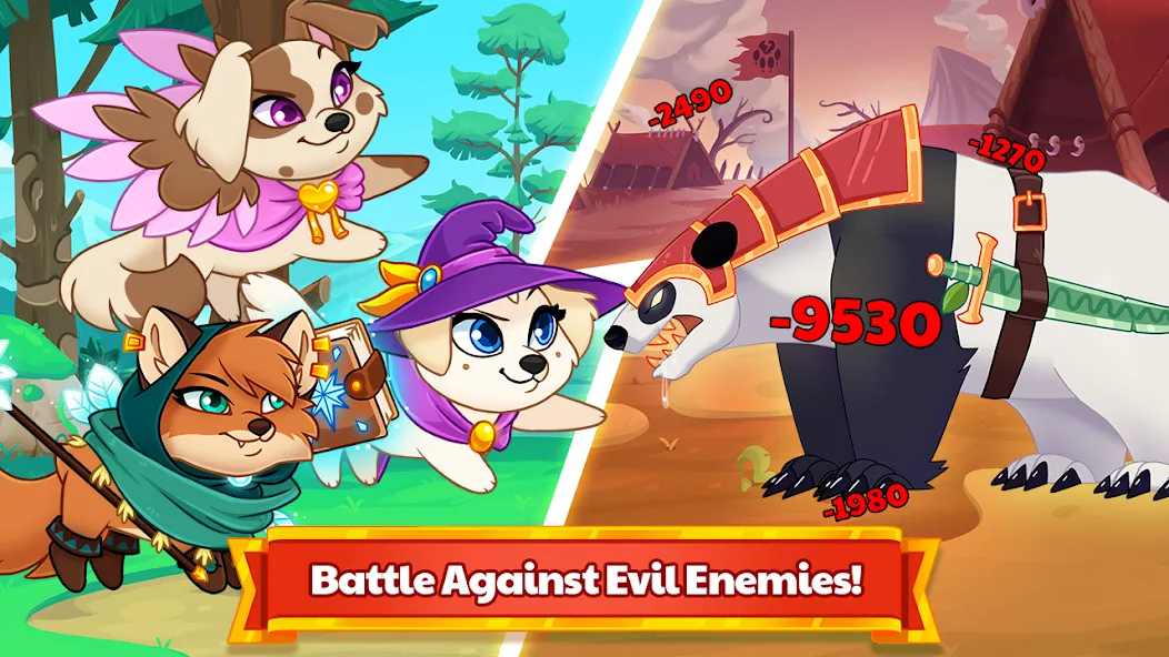 Dungeon Dogs - Idle RPG [MOD: безлимитные деньги и ресурсы] Screenshot 4