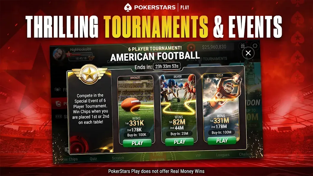 PokerStars Play: Texas Hold'em [MOD: безлимитные фишки и открытые столы] Screenshot 3