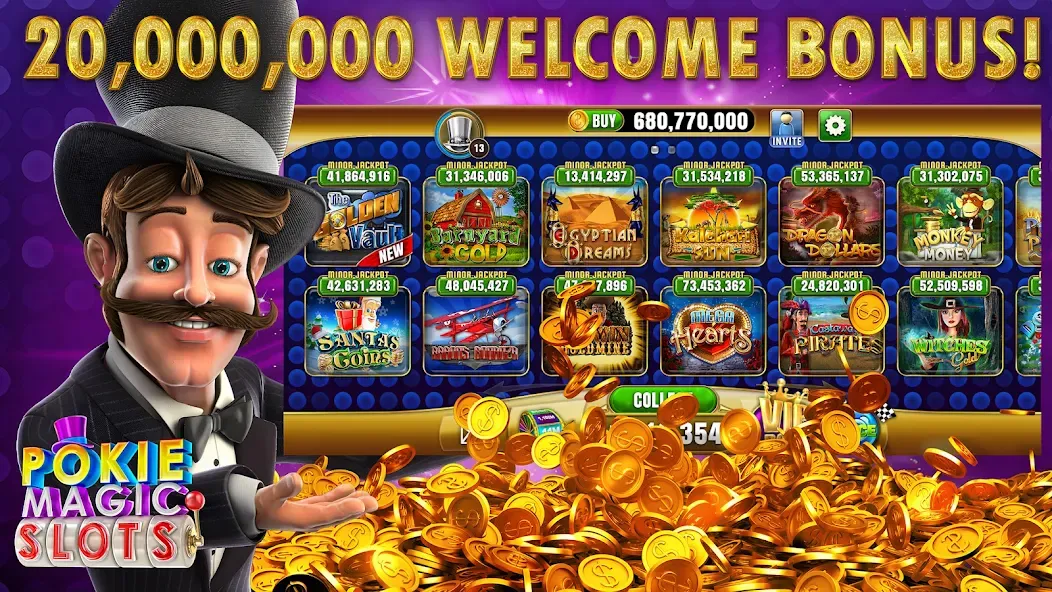 Pokie Magic Casino Slots [MOD: безлимитные монеты и бонусы] Screenshot 1