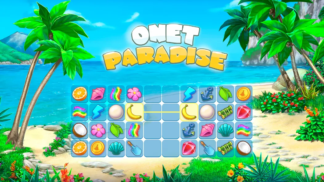 Onet Paradise: connect 2 tiles [MOD: без рекламы и подсказок] Screenshot 1