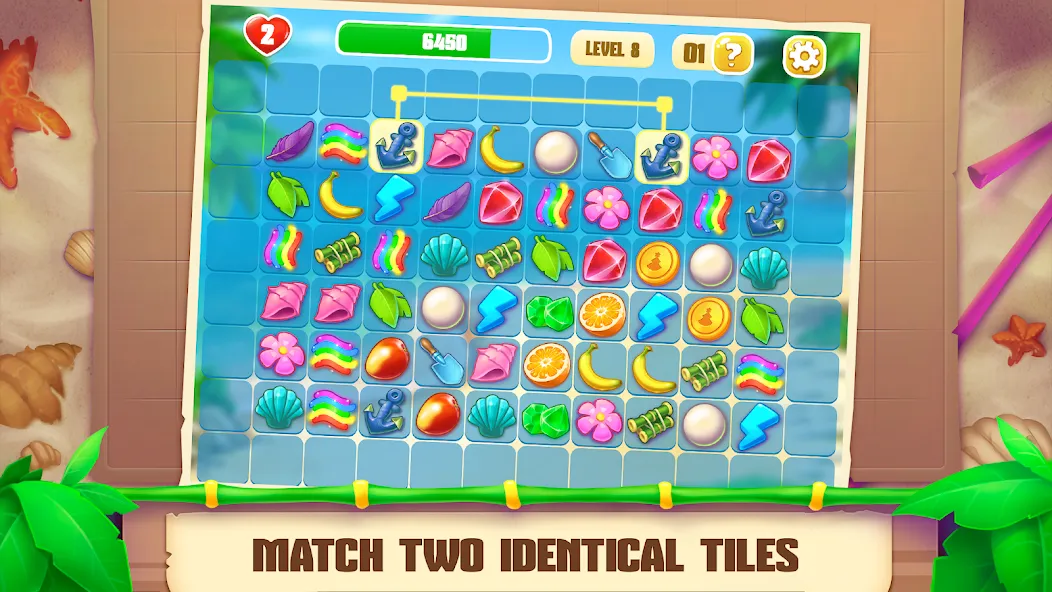Onet Paradise: connect 2 tiles [MOD: без рекламы и подсказок] Screenshot 2