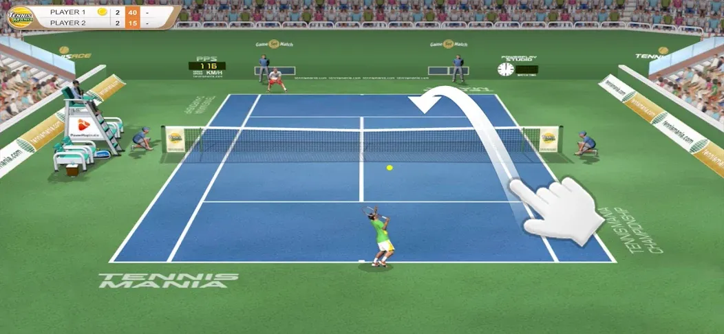 Tennis Mania Mobile [MOD: безлимитные монеты и все ракетки] Screenshot 1