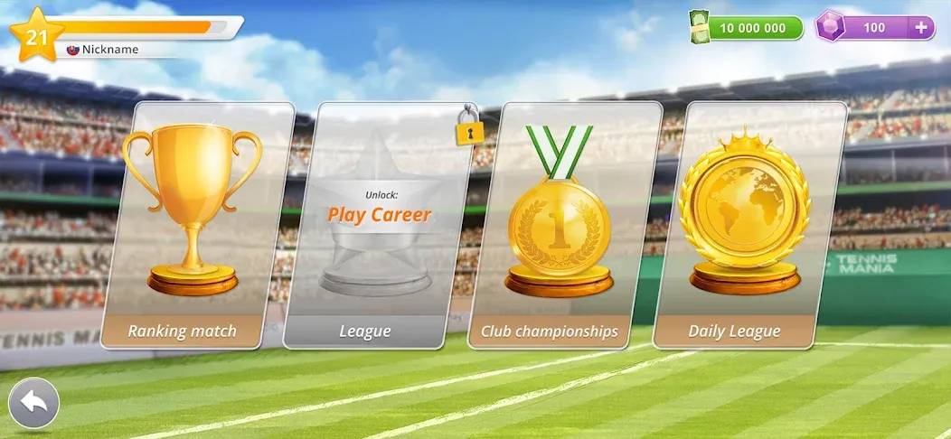 Tennis Mania Mobile [MOD: безлимитные монеты и все ракетки] Screenshot 4