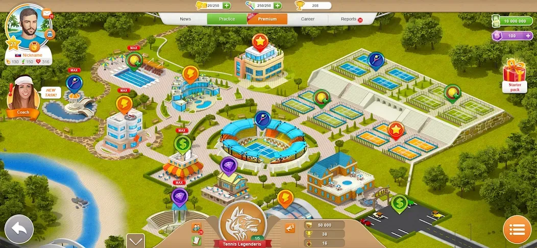 Tennis Mania Mobile [MOD: безлимитные монеты и все ракетки] Screenshot 5