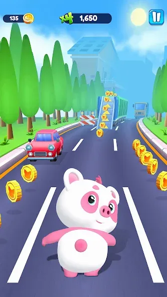 Piggy Panda Run: Fun Game [MOD: безлимитные монеты и все скины] Screenshot 1