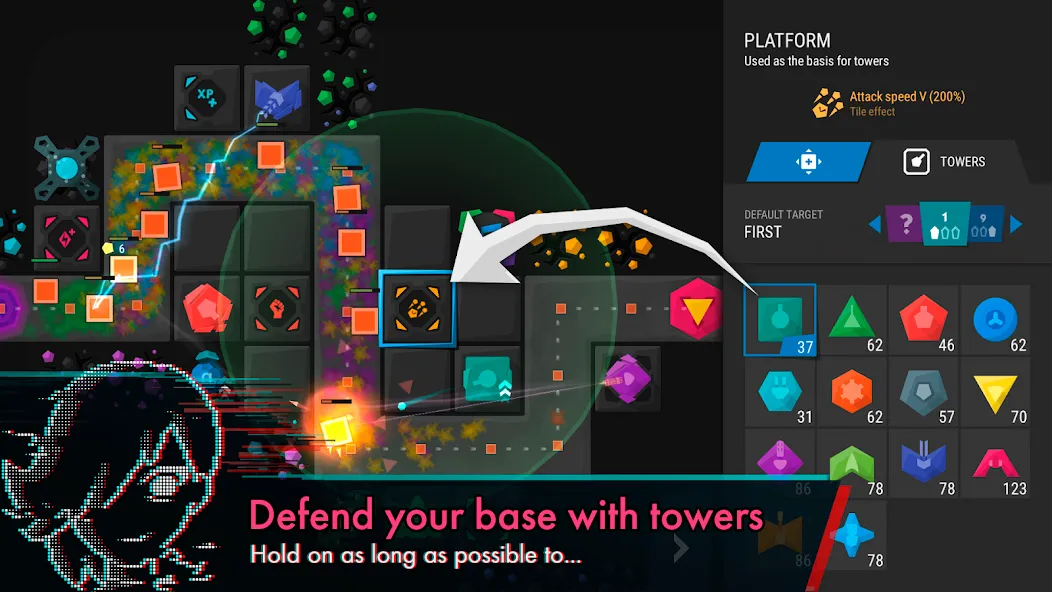 Infinitode 2 - Tower Defense [MOD: безлимитные ресурсы и открыты все уровни] Screenshot 1