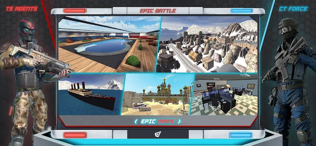 Epic Battle CS:FPS Mobile Game [MOD: безлимитные патроны и оружие] Screenshot 2