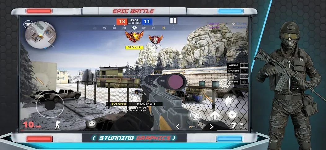 Epic Battle CS:FPS Mobile Game [MOD: безлимитные патроны и оружие] Screenshot 5