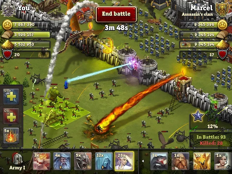 Throne Rush [MOD: безлимитные ресурсы и мощная армия] Screenshot 1