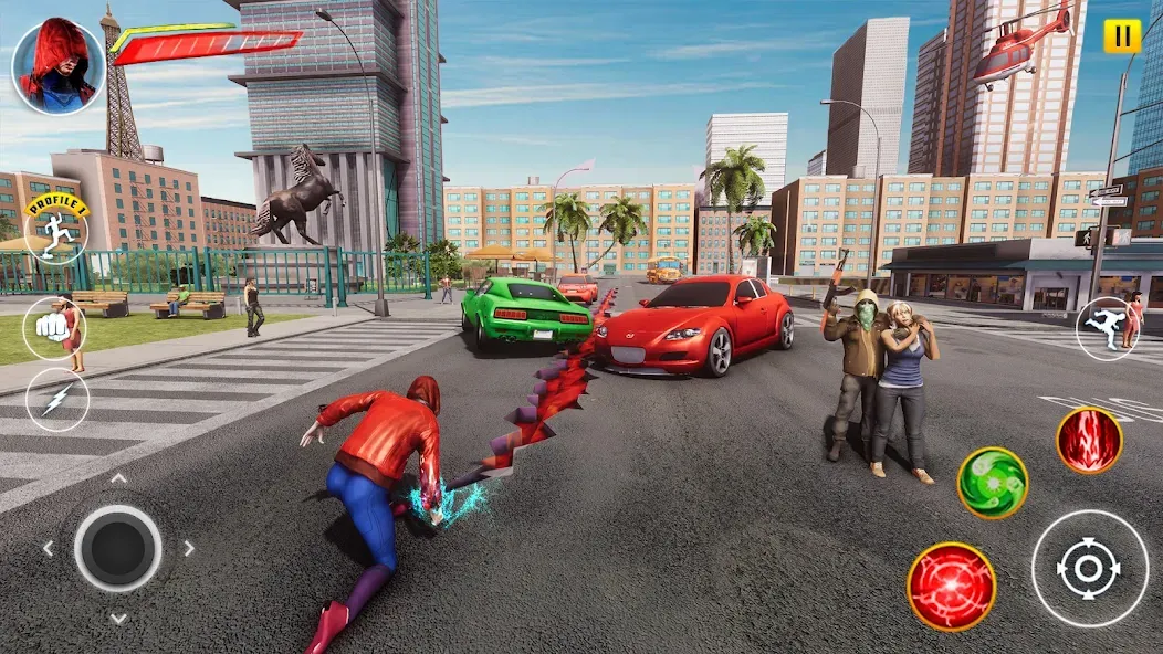 Incredible Flying SuperHero 3D [MOD: много денег и открытые уровни] Screenshot 1