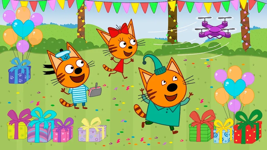 Kid-E-Cats: Kids birthday [MOD: открыты все праздничные уровни] Screenshot 3