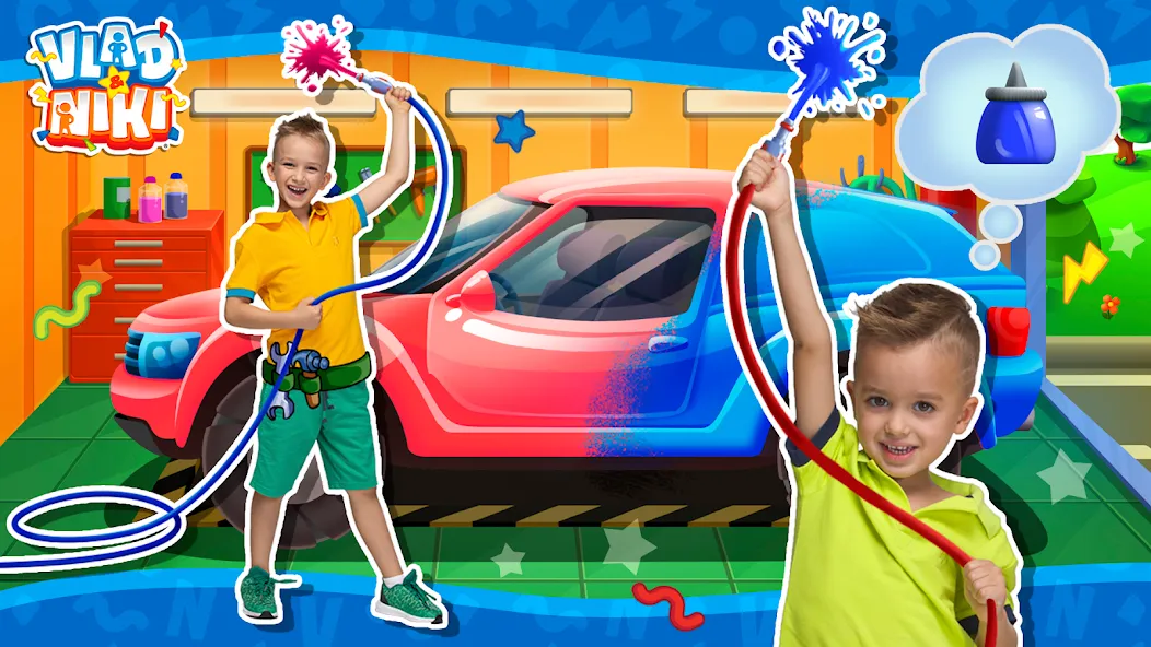 Vlad and Niki: Car Service [MOD: безлимитные деньги и все машины открыты] Screenshot 1