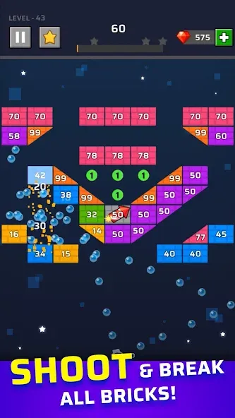 Brick Out - Shoot the ball [MOD: без рекламы и бесконечные жизни] Screenshot 1