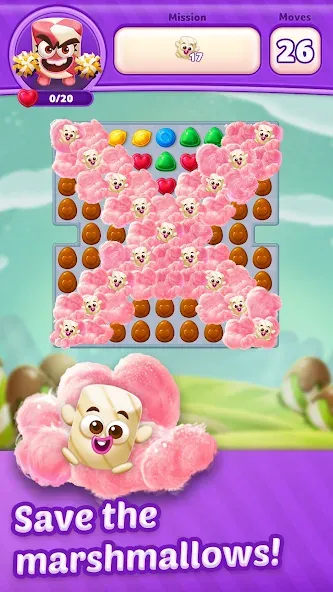Lollipop Sweet Heroes Match3 [MOD: безлимитные жизни и подсказки] Screenshot 1