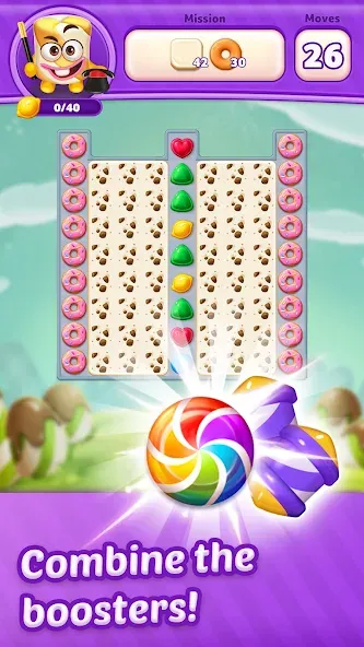 Lollipop Sweet Heroes Match3 [MOD: безлимитные жизни и подсказки] Screenshot 3