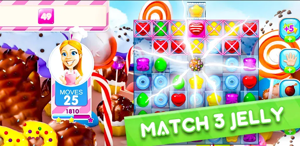 Jelly Kingdom Crush - Match 3 [MOD: безлимитные монеты и жизни] Screenshot 1