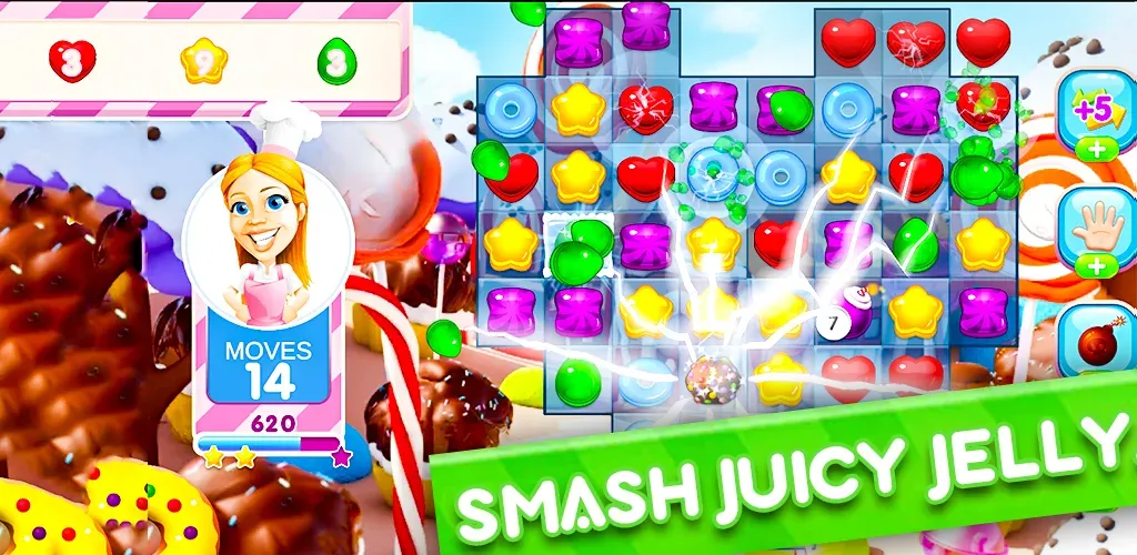 Jelly Kingdom Crush - Match 3 [MOD: безлимитные монеты и жизни] Screenshot 2