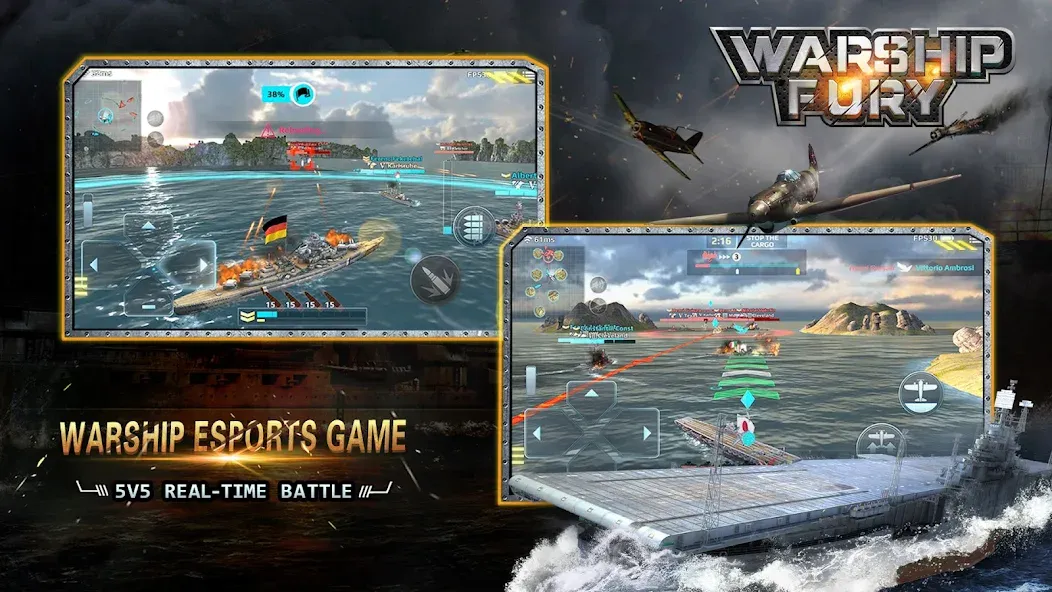 Warship Fury [MOD: безлимитные ресурсы и усиленный флот] Screenshot 2