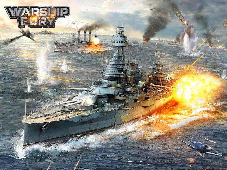 Warship Fury [MOD: безлимитные ресурсы и усиленный флот] Screenshot 5