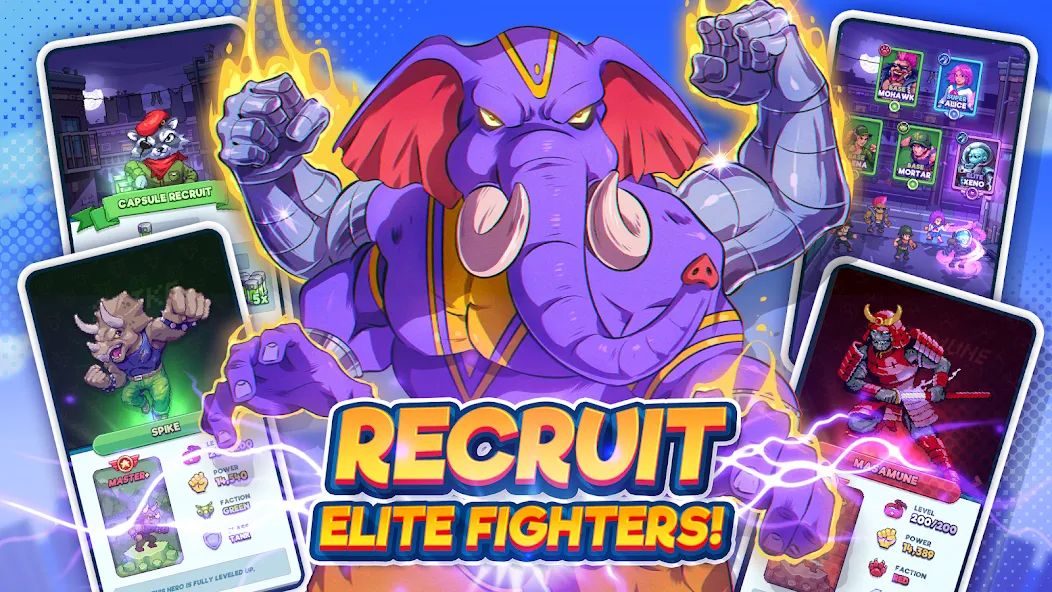 Tap Force [MOD: безлимитные деньги и усиленные бойцы] Screenshot 2