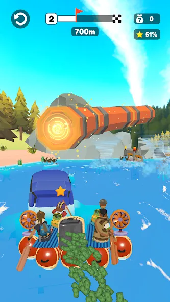 Raft Racing [MOD: безлимитные ресурсы и ускоренный крафт] Screenshot 1