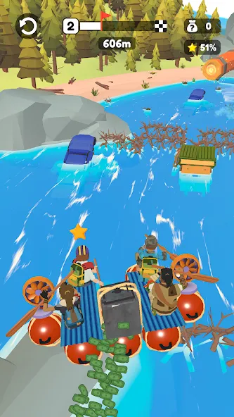 Raft Racing [MOD: безлимитные ресурсы и ускоренный крафт] Screenshot 2