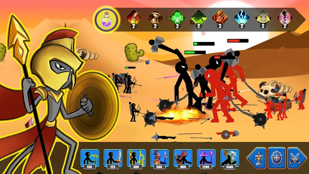 Stick Battle : War of Stick [MOD: безлимитные деньги и оружие] Screenshot 2