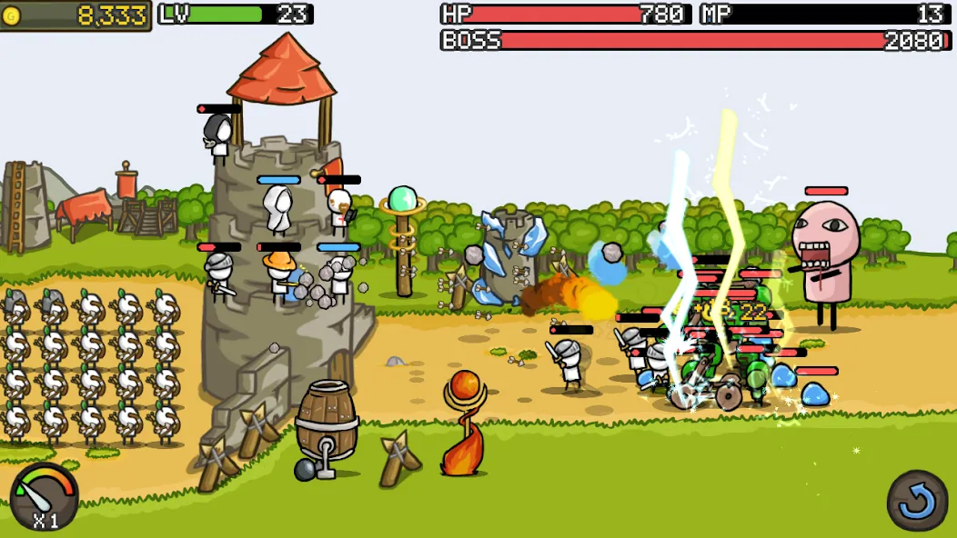 Grow Castle - Tower Defense [MOD: безлимитные деньги и усиленные башни] Screenshot 2