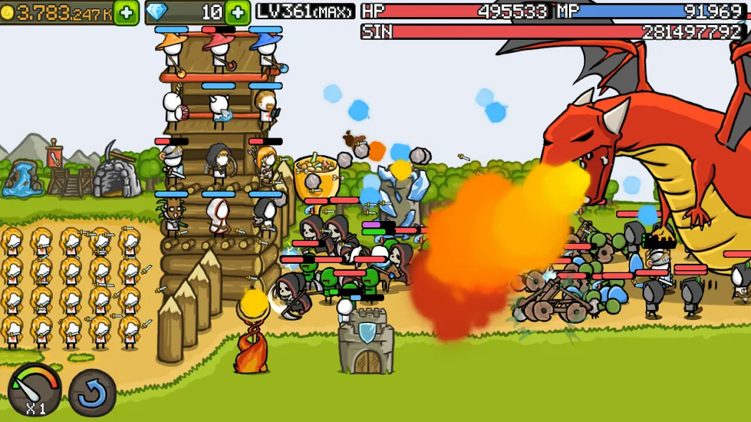 Grow Castle - Tower Defense [MOD: безлимитные деньги и усиленные башни] Screenshot 3