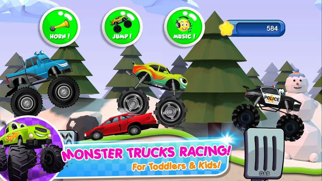 Monster Trucks Game for Kids 2 [MOD: без рекламы и всё открыто] Screenshot 1