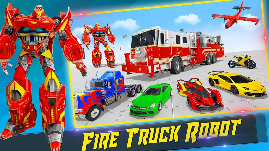 Fire Truck Robot Car Game [MOD: безлимитные деньги и все машины открыты] Screenshot 4