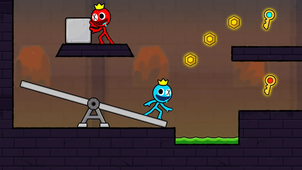 Red and Blue Stickman 2024 [MOD: открыты все уровни и скины] Screenshot 2