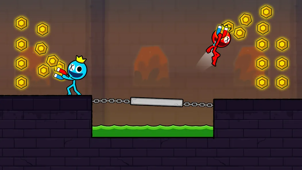 Red and Blue Stickman 2024 [MOD: открыты все уровни и скины] Screenshot 3