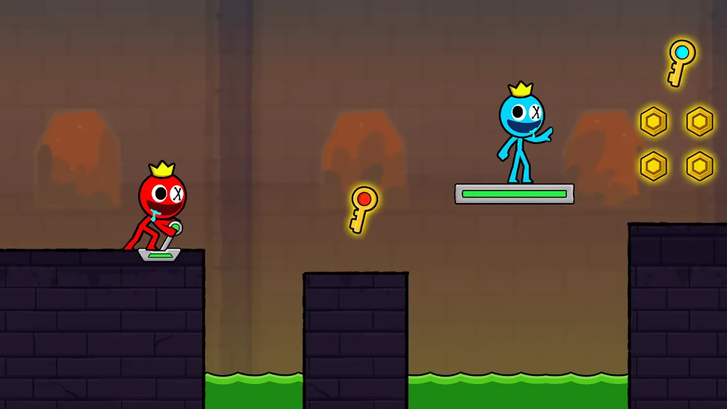 Red and Blue Stickman 2024 [MOD: открыты все уровни и скины] Screenshot 5