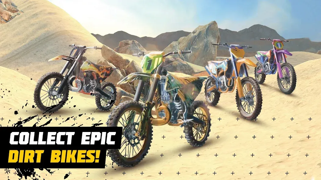 Dirt Bike Unchained: MX Racing [MOD: безлимитные деньги и открыты все байки] Screenshot 1