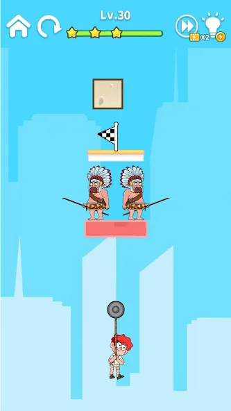 Zipline Rescue: Physics Game [MOD: безлимитные деньги и все уровни] Screenshot 3