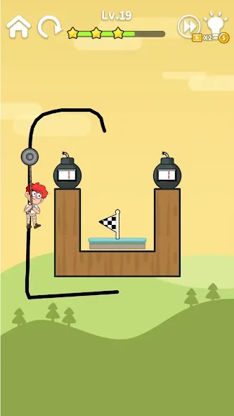 Zipline Rescue: Physics Game [MOD: безлимитные деньги и все уровни] Screenshot 4