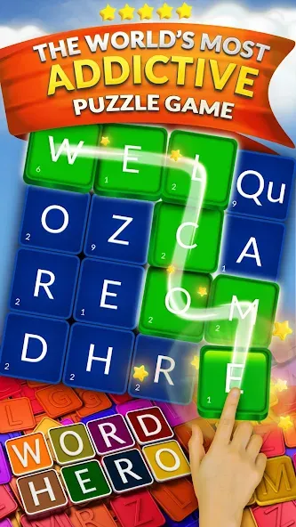 WordHero : word finding game [MOD: безлимитные подсказки и подсвеченные слова] Screenshot 1