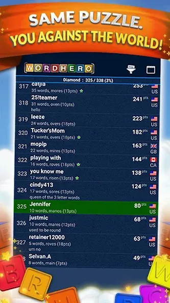 WordHero : word finding game [MOD: безлимитные подсказки и подсвеченные слова] Screenshot 4