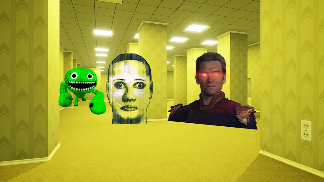 Nextbots In Backrooms: Shooter [MOD: безлимитные патроны и бессмертие] Screenshot 3