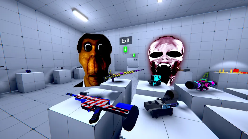 Nextbots In Backrooms: Shooter [MOD: безлимитные патроны и бессмертие] Screenshot 5